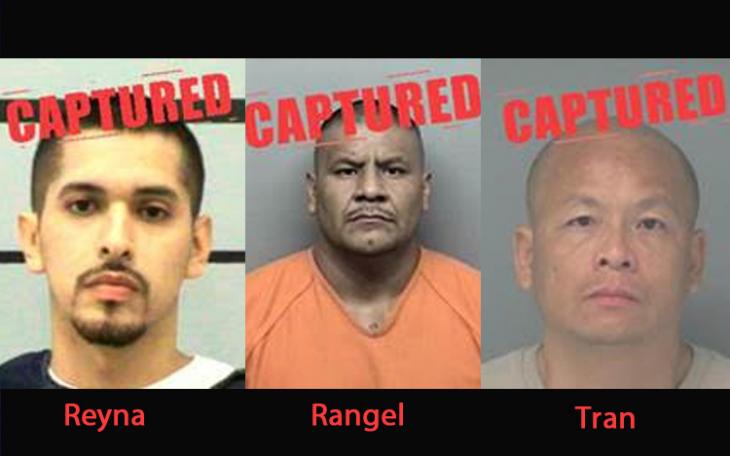 Three Texas Top 10 Most Wanted fugitives have been caught. (Photo/DPS)