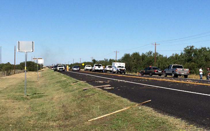 A creash on U.S. 277 sourth on Saturday, Oct. 4, 2014 at 3 p.m. (LIVE! Photo/John Basquez)