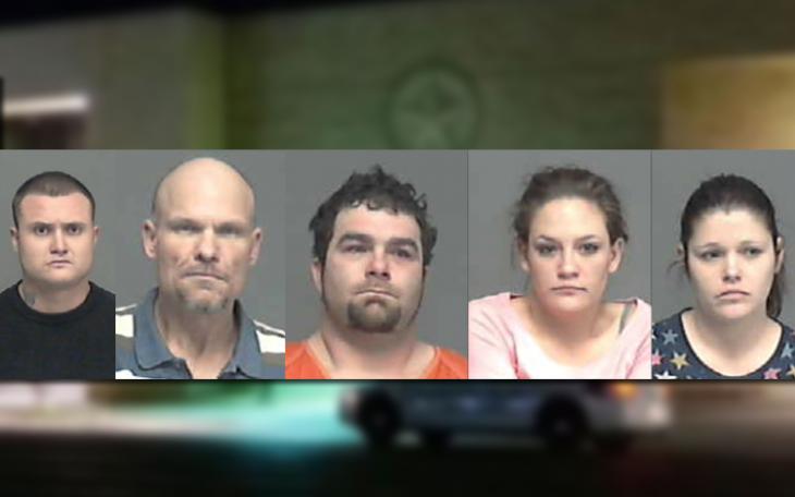 Mark Crawley, Cort Harrison, James Knight, Virginia Lara and Deanna Weeaks were all jailed for manufacture/delivery of a controlled substance over the weekend. (Photos/TGCJ)