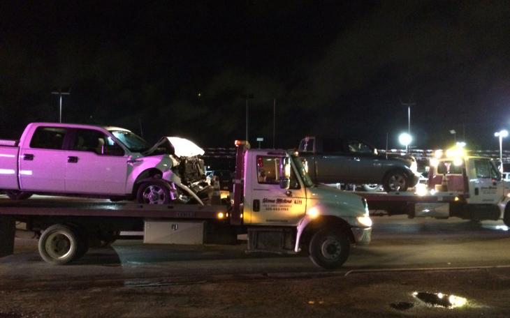 Ford F-150 vs two Rams on Sherwood Way on Sept. 18, 2014. (LIVE! Photo/John Basquez)