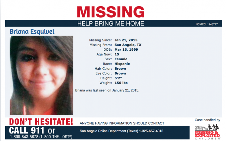 Briana Esquivel has been missing since Jan. 21.