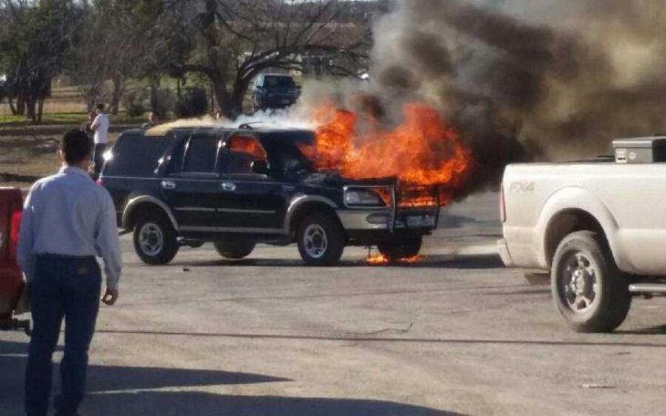 A Ford Expedition caught fire, but the occupants fled the scene. (Contrinuted photo)