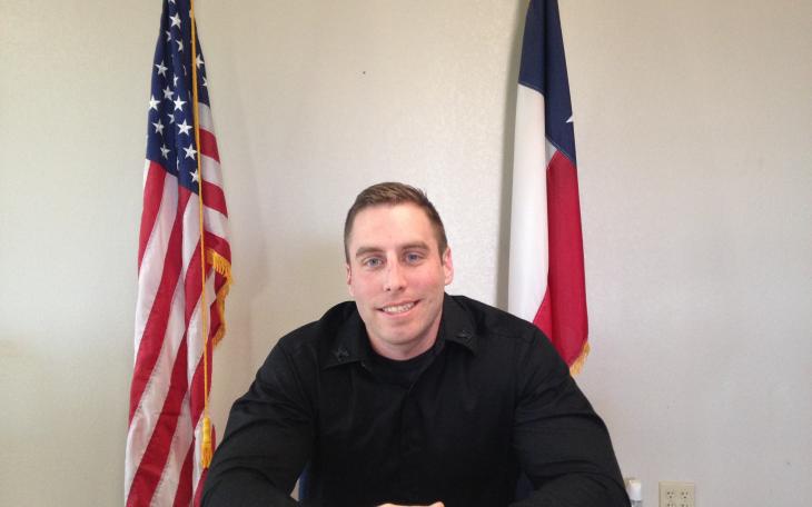 Ethan Farmer is Mertzon&amp;#039;s new police chief. (LIVE! Photo/Chelsea Reinhard)