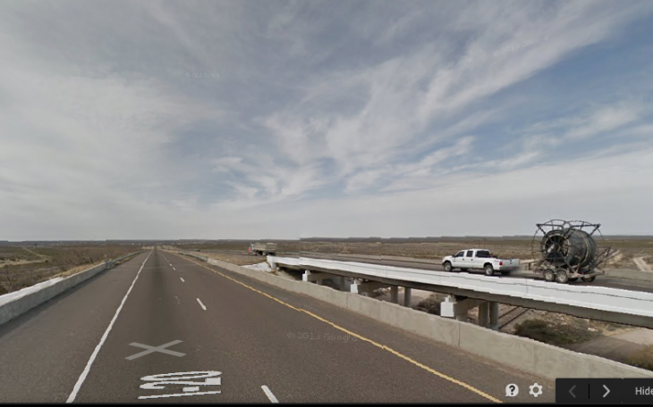 The approximate location of the fatal TDCJ bus crash. (Google Street View)