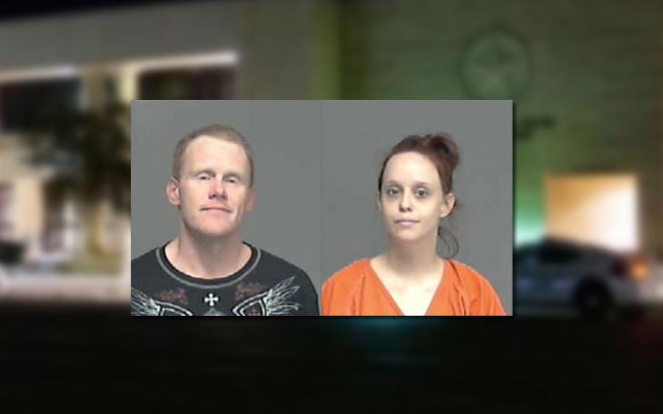 Brian 'Blue' Powell and Kimberly 'Mimi' Lange, both wanted felons, were jailed on Jan. 23 in Tom Green County. (Photos/TGCJ)