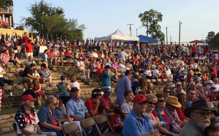 Crowds gathered early in the day to stake a claim to prime watching areas inside the River Stage Thursday for the annual Symphony and fireworks show. (Contributed/Paul Alexander)