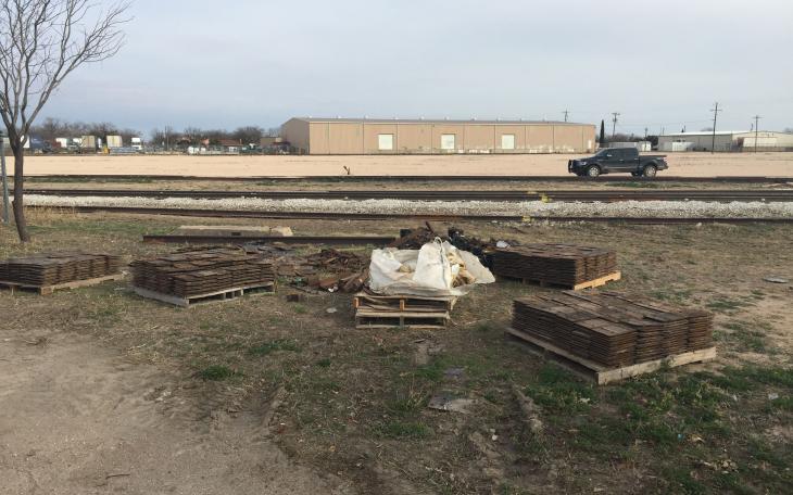 Looking east, towards Pfluger's Hill Street property, from S. Bryant where Pfluger tried to obtain an easement to build a roadway entrance from S. Bryant. (LIVE! Photo/Joe Hyde)