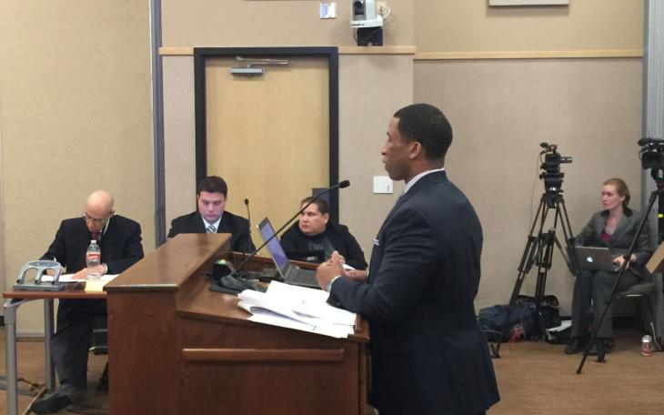 City Director of Planning Patrick Howard defends his ruling to allow the sand depot. (LIVE! Photo/Joe Hyde)