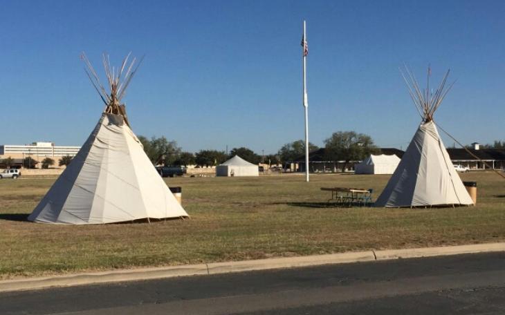 Tepees setup on the parade grounds at Ft. Concho.  Live Photo Yantis Green