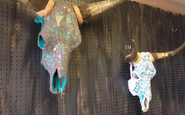 Mosaic skulls have become a hot item at Sara's Designs and Gifts. (LIVE! Photo/Chelsea Reinhard)