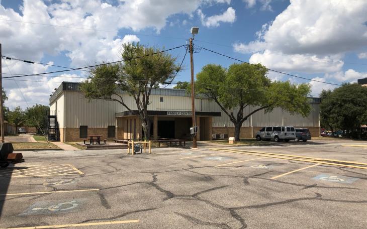 The gym that Lifepoint Baptist Church leases to Texas Tumbleweed Gymnastics located on the eastern edge of the Santa Rita neighborhood at 810 Austin St.