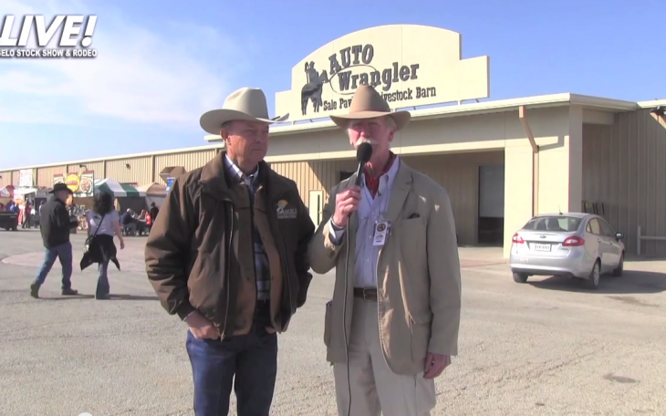 Kermit Wendland talks to Ed Blackburn about how the rodeo operations are going in 2014. (LIVE! Photo/Ed Blackburn)