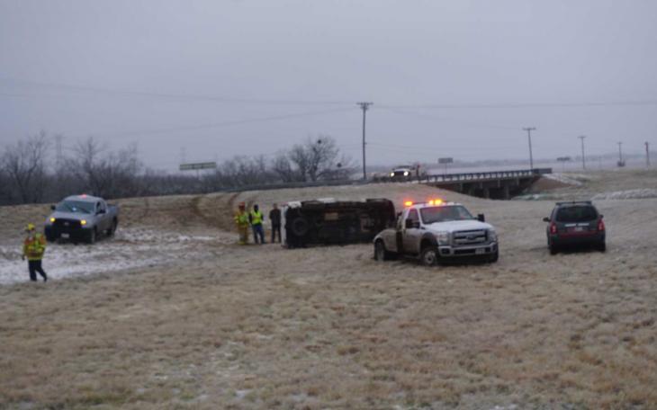 Three children rescued in rollover crash near Grape Creek. (LIVE! Photo/John Basquez)