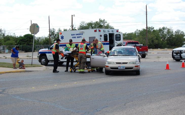 Crash on MLK and 11th St. on July 10, 2014. (LIVE! Photo/Joe Hyde)