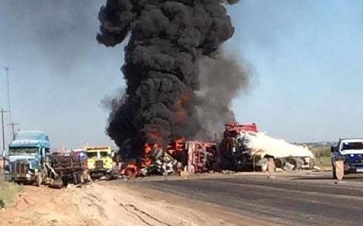 The fiery inferno near Midland Friday morning. (NewsWest9.com in Midland)