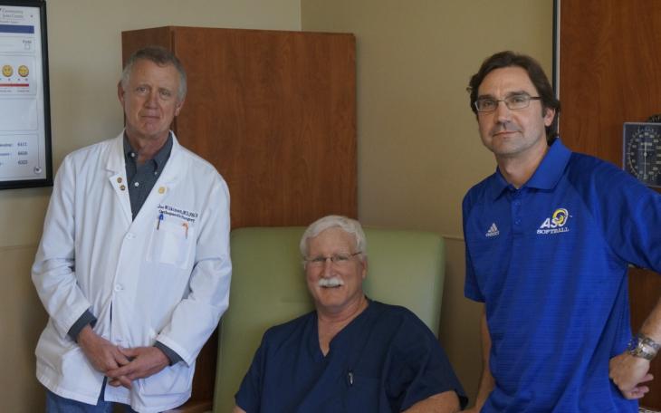 SACMC orthopedic surgeons (L-R) Dr. Joe Wilkinson, Dr. Robert Alexander, and Dr. Jason Defee. (LIVE! Photo/Joe Hyde)