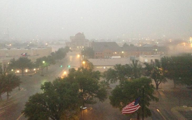 Rain and bad weather in San Angelo, as seen from the San Angelo LIVE! Offices downtown. (LIVE! Photo/Joe Hyde)