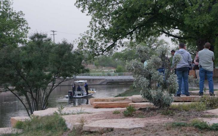 San Angelo police search near Celebration bridge for 15-year-old Daniel Perez. (LIVE! Photo/John Basquez)