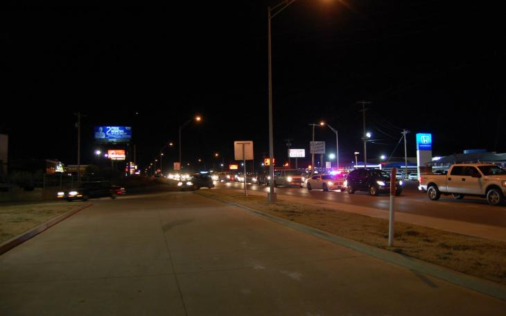 Traffic on Sherwood Way was backed-up one-quarter mile both ways Saturday from 7 p.m. until 8 p.m. around the Sunset Dr. intersection. (LIVE! Photo/John Basquez)