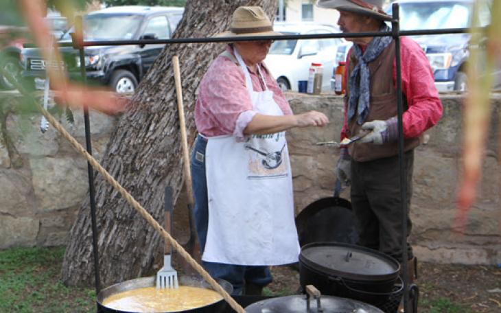 Chuck Wagon Breakfast at Christmas at Old Ft. Concho.  COSA photo