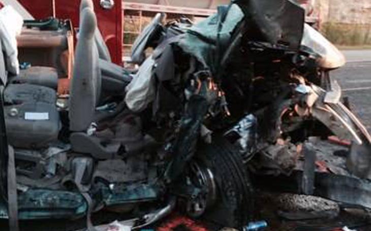 The Ford pickup in the crash. (Contributed by reader Susan Lopez via Facebook)