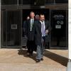 Tim Vasquez leads his attorney David Guinn out of the federal courthouse in Lubbock