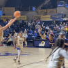 Angelo State's Maddie Stephens sinks a 3 against Western New Mexico.