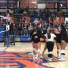 The Central High School volleyball team talk after a point against Clyde on Tuesday, Sept. 17, 2024.