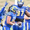 The Angelo State University defense celebrates a turnover against Eastern New Mexico on Saturday, Sept. 14, 2024.