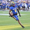 Angelo State wide receiver Kel Williams hauls in a 38-yard touchdown pass from Braeden Fuller on Saturday, Oct. 12, 2024.