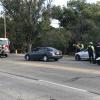 A car that ran out of gas on Avenue L was struck by another vehicle at about 3 p.m. Tuesday, shutting down eastbound traffic on the road.