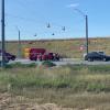 Emergency responders from the San Angelo Fire Department and Texas DPS assess the scene at US-87 and FM 2105 following a two-vehicle crash on Monday morning. (Photo by San Angelo LIVE!)