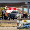 A crash involving an older white sedan and a pickup truck on Loop 306 near South Highway US 87 resulted in at least two injuries and initial reports of entrapment on Saturday afternoon.