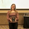 ASU honors student Blythe Meacham with her Dennis Boe Award