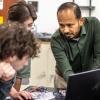 Dr. Mohammad Shafinul Haque working with ASU mechanical engineering students