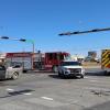 A three-vehicle crash shut down a major San Angelo intersection Monday and sent three people to the hospital.