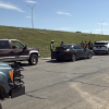 A three-vehicle crash Wednesday afternoon shut down traffic on a Houston Harte frontage road.