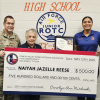 Photo: (l-r) Major Christopher Carney, AFJROTC Commander; Carolyn Mioduski, CVWVA Historian; Naiyah Reese, scholarship recipient