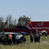 A two-vehicle crash on U.S. Highway 87 just north of San Angelo on Friday sent one person to the hospital.