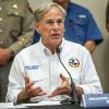 Gov. Greg Abbott speaks at a press conference at the Hill Country Youth Event Center in Kerrville on Saturday, July 5, 2025.