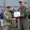 Lt. Michael Rangel, an Angelo State University graduate from San Angelo, Texas, was recognized by the U.S. Naval Academy Class of 1971 for his exemplary ethics and leadership during his service on the USS Theodore Roosevelt. (U.S. Navy photo by Mass Communication Specialist Seaman Alexander Bussman)