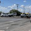 A crash shut down all lanes of traffic on North Bell Street on Thursday afternoon in San Angelo.