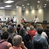 A vocal crowd showed up to greet Rep. August Pfluger during a town hall meeting Monday in San Angelo.