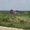 A 17-year-old girl flipped her car onto its roof Wednesday morning on a road outside Wall.