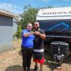 BRITTANY AND LEVERNE WERE LIVING IN A MOTEL ACROSS TOWN WITH THEIR TWO DOGS BEFORE SAMARITAN’S PURSE PROVIDED THEM A CAMPER ON THEIR PROPERTY TO MOVE INTO.