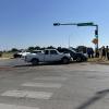 A crash at the intersection of Knickerbocker Road and a Loop 306 frontage road snarled traffic Wednesday afternoon.