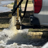 The City of San Angelo flushing the water system