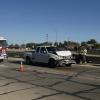 A crash on a Houston Harte frontage road Tuesday resulted in one person being taken to the hospital.
