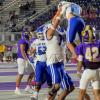 The Lake View Chiefs celebrate a touchdown at Pecos on Thursday, Oct. 23, 2025.