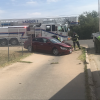 Two people were transported to the hospital by ambulance Thursday after a crash on Chadbourne Street sent a vehicle onto a sidewalk.